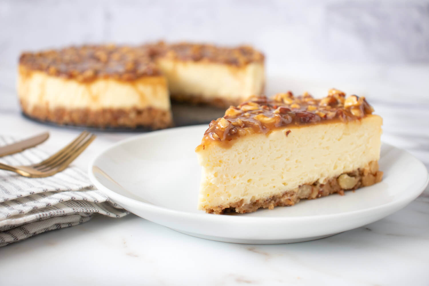 Almond Praline Cheesecake
