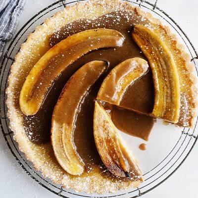 Bananas Foster Custard Tart