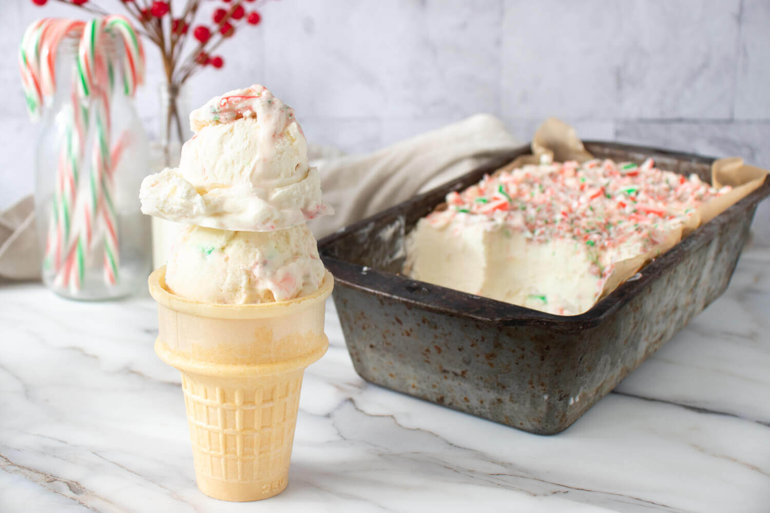 Candy cane frozen mousse