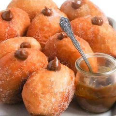 Cappuccino Dulce De Leche Filled Brioche Doughnuts