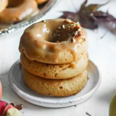 Caramel Glazed Apple Cider Baked Doughnuts