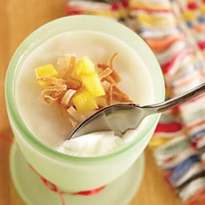 Coconut Pudding with Mango