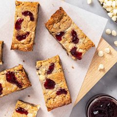 Double Chocolate Raspberry Cookie Bars