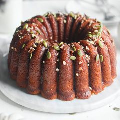 Pumpkin Pecan Condensed Milk Bundt Cake