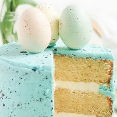 Speckled Egg Cake with a Lemon Cheesecake Filling