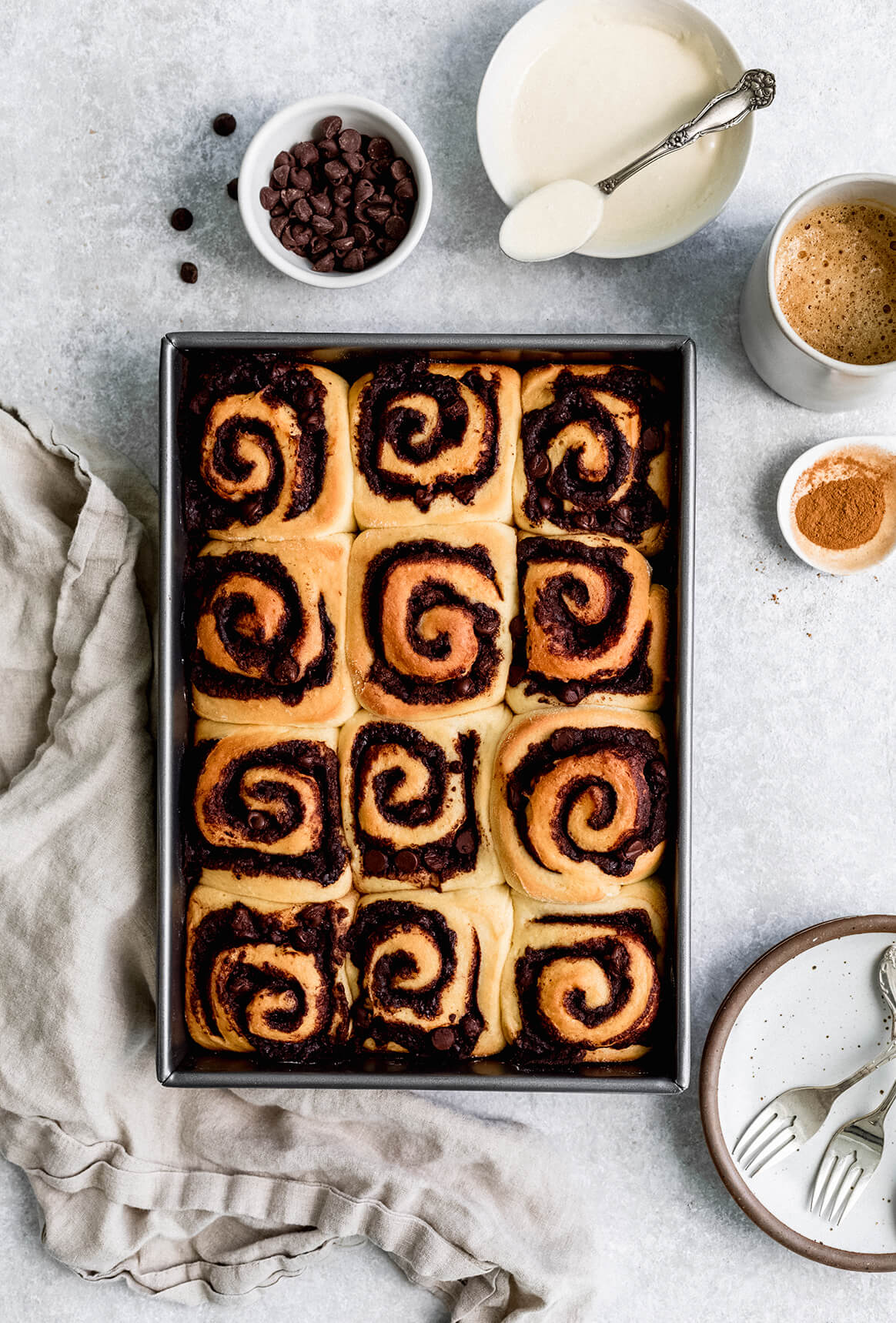 Chocolate Cinnamon Rolls with Condensed Milk Glaze Recipe