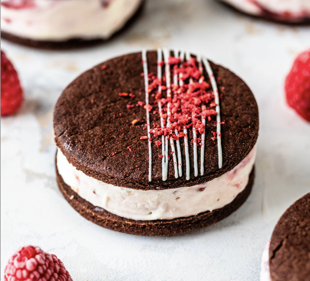 Chocolate Raspberry Ice Cream Sandwich